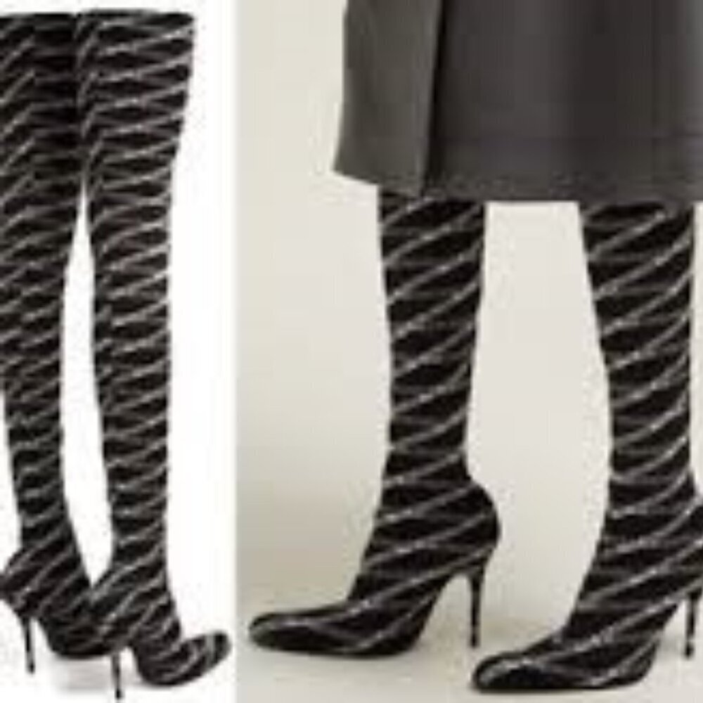 BALENCIAGA Black Monogram Pointy Toe Sock Bootie, 9.5, NWT - Picture 16 of 16